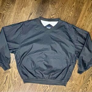 Sport-Tek By Port Authority Men's Black V-Neck Windbreaker Jacket XL